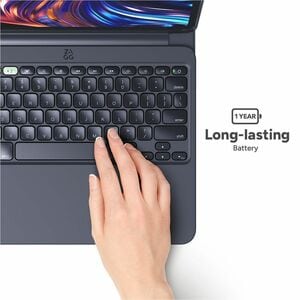 ZAGG Pro Keys 2 Tastatur/Cover (Folie) für 27,9 cm (11 Zoll) Apple iPad Pro 11 (2024) Tablet - Schwarz - Sturzsicher, Krat