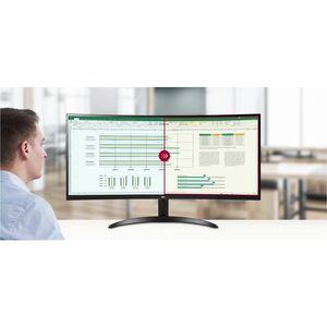 LG Ultrawide 34WQ60C-B 34" (86.4 cm) Class UW-QHD Curved Screen LCD Monitor - 21:9 - 34" (86.4 cm) Viewable - In-plane Swi