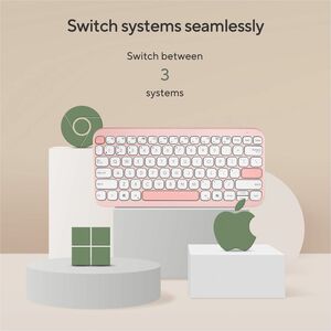 Asus Marshmallow KW100-RC-CP Keyboard - Wireless Connectivity - Rose Clay - Scissors Keyswitch - Bluetooth - 5 - 10 m (393