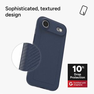 ZAGG Luxe Snap Case for Apple iPhone 17 Air Smartphone - Textured Sides/Back/Grip - Navy - 1 - Drop Resistant, Scratch Res
