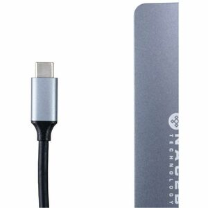 Naceb Base de conexión - Lector de tarjeta memoria - SD, TransFlash - Gris - 4 x puertos USB - 3 x USB 3.0 - USB tipo-C - 