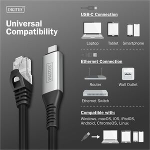 Digitus 10 m Kategorie 6a Netzwerkkabel - 1 Stück - Cable for Netzwerkgerät, Notebook, Tablet, Smartphone, Remote-Zugriffs