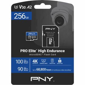 PNY PRO Elite 256 GB Class 10/UHS-I (U3) microSDXC - V30 - 1 - 100 MB/s Lesegeschwindigkeit - 90 MB/s Schreibgeschwindigke