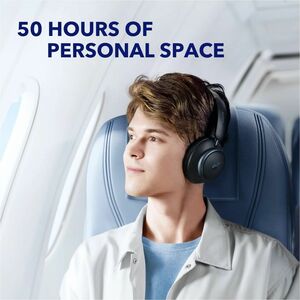 soundcore Space Q45 Wired/Wireless Over-the-head Stereo Headset - Black - Binaural - Circumaural - Bluetooth - Noise Cance