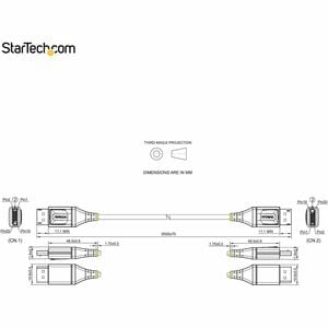 StarTech.com 3 m (118.11") DisplayPort A/V Cable - 1 - Cable for Audio/Video Device, Monitor, Workstation, TV, Projector -