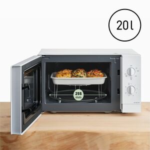 Panasonic NN-GM21 Microwave Oven - White - 20 L Capacity - Microwave, Grilling, Crisping - 5 Power Levels - 800 W Microwav
