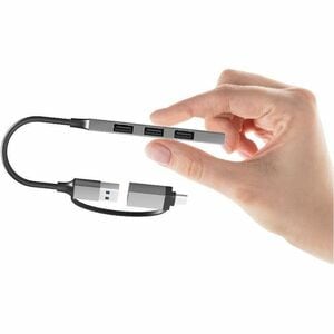 Port USB Hub - USB Type C, USB Type A - 60 MB/s, 640 MB/s - Mouse, Keyboard, Hard Drive, Flash Drive, Notebook, Desktop - 
