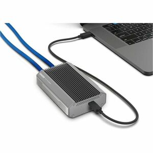 QNAP QNA-UC10G2T 10Gigabit Ethernet Adapter for Mac, Computer - 10GBase-T - Portable - Silver - USB Type C - 10 Gbit/s Dat