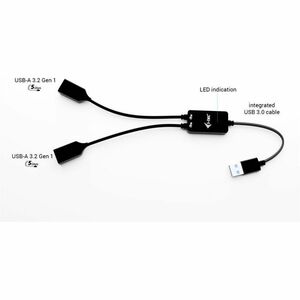 Hub USB i-tec - USB 3.0 Type A - 640 Mo/s - Clavier, Souris, Lecteur flash, Accessoire téléphone portable, Bureau - 2 Tota