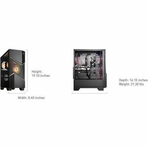 MSI Codex Z2 Codex Z2 D8NVL-488US Gaming Desktop Computer - AMD Ryzen 5 8400F - 16 GB - 1 TB SSD - Black - AMD B650 Chip -