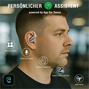 4smarts SkyBuds True Wireless Ohrhörer, Offenes Design, Ohrbügel, Über das Ohr Stereo Ohrhörerset - Beige, Schwarz - Siri,