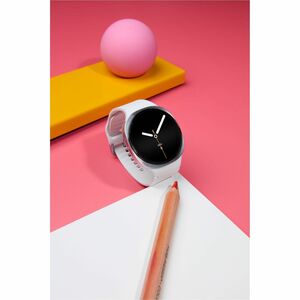 Samsung Galaxy Watch8 SM-L320 Smart Watch - Silver Case Color - White Band Color - Armor Aluminum Case Material - Wireless
