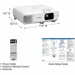 Epson Home Cinema 980 3LCD Projector - 16:9 - Ceiling Mountable - White - High Dynamic Range (HDR) - 1920 x 1080 - Front, 