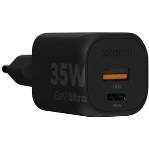Xtorm - Chargeur secteur GaN² 35W USB-C/USB-A Power Delivery - chargeur éco-responsable noir
