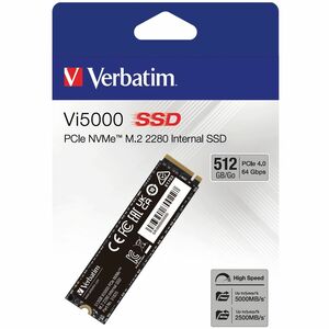 Unità stato solido Verbatim Vi5000 - M.2 2280 Interno - 512 GB - PCI Express NVMe (PCI Express NVMe 4.0) - Computer portat
