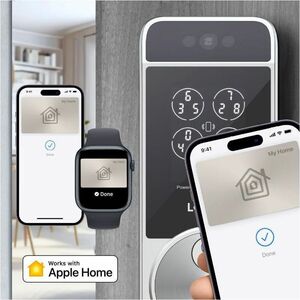 Lockly Visage Zeno Series Facial Recognition Deadbolt (Satin Nickel) - Built-In Wi-Fi - Keyless Entry - Facial Recognition