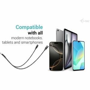 i-tec 30 cm USB-C Audio/Power/Datentransfer-Kabel - Cable for Notebook, Tablet, Smartphone, Audiogerät - 480 Mbit/s - Spli