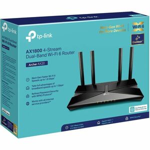 TP-Link Archer AX1800 Wi-Fi 6 IEEE 802.11ax Ethernet Wireless Router - Dual Band - 2.40 GHz ISM Band - 5 GHz UNII Band - 4