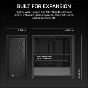 Corsair FRAME Carcasa para computdora - Mini ITX, Micro ATX, ATX, EATX Placa base admitida - Media Torre - Acero, Plástico