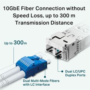 TP-Link Omada SM5110-SR SFP+ - 1 x LC/UPC 10GBase-SR Duplex Network - For Data Networking, Optical Network - Optical Fiber