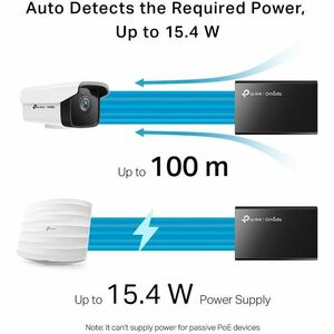 TP-Link POE150S PoE Injector - 48 V DC Input - 1 x 10/100/1000Base-T Input Port(s) - 1 x 10/100/1000Base-T Output Port(s) 