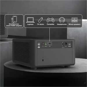 Optoma Photon Life PK31 DLP Projector - 16:9 - Black - High Dynamic Range (HDR) - Front - 2160p - 30000 Hour Normal Mode -