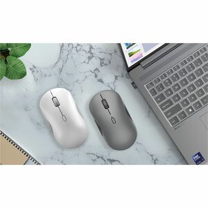Lenovo 700 Full-size Mouse - Bluetooth/Radio Frequency - USB Type A - Optical - 8 Button(s) - Seashell - 1 - Wireless - 2.