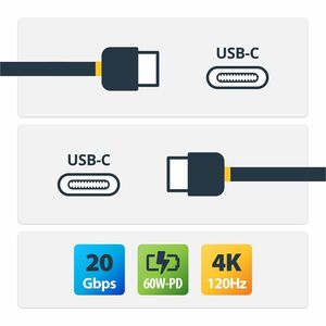 StarTech.com 2m (6.6ft) USB4 Cable, 20Gbps, USB-IF Certified USB-C Cable, 240W PD EPR, 4K 120Hz DP 1.4, TPE Jacket, Black 