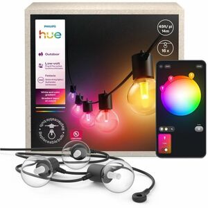 Philips Hue Festavia Globe Outdoor String Lights 45 ft - 16 Bulb - Shatter Proof, Durable, Water Proof, Weather Proof, Col