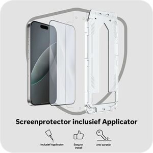 Just in Case Tempered Glass Screen Protector for Apple iPhone 16 Pro, iPhone 17 Pro, iPhone 17 - Transparent - 1 Pack - Fo