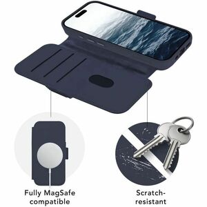 dbramante1928 ApS Lynge Carrying Case (Wallet) Apple iPhone 17 Smartphone - Deep Water - Stain Resistant - Leather Body - 