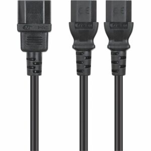 Cable de alimentación divisor en Y, un conector C14 a 2 x C13, 1.8 m, Cable de alimentación doble con dos conectores C13 h