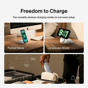Belkin UltraCharge 2-in-1 Foldable Magnetic Charger with Qi2 25W - For Qi2-enabled Device, iPhone, AirPod, Smartwatch, Sma