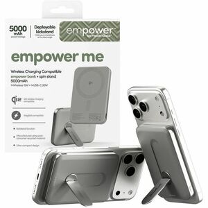 PanzerGlass empower Power Bank - Titanium - For iPhone, Qi-enabled Device - 5000 mAh - 20 W - USB Type-C Connector - Qi2 C