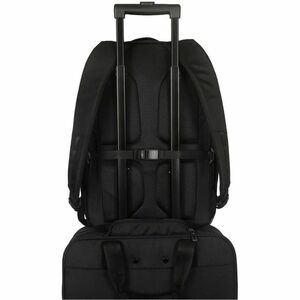 Targus Work+ TBB657GL 便携包 (背包) 用于 38.1 cm (15") 到 40.6 cm (16") 笔记本电脑 - 黑 - 塑料 Body - 布料 内部材料 - 肩带, 推车带 - 455 毫米 高度 x 300 