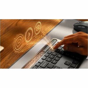 Logitech Signature Slim Solar+ K980 Keyboard - Full-size - Wireless Connectivity - USB Type A, USB Type C Interface - Germ