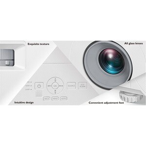 BenQ MW560C DLP Projector - 16:10 - Ceiling Mountable - White - 1280 x 800 - Front, Ceiling - 1080p - 6000 Hour Normal Mod