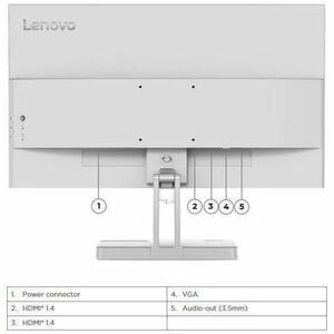 Lenovo L27-4C 27" Class Full HD LED Monitor - 16:9 - Cloud Gray - 68.6 cm (27") Viewable - In-plane Switching (IPS) Techno