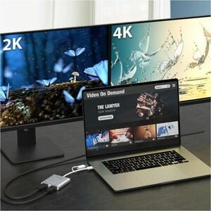 j5create JCA365 A/V Adapter - 1 - 1 x USB 3.1 Type C - Male - 2 x HDMI 2.1 Digital Audio Video - Female - 3840 x 2160 Supp