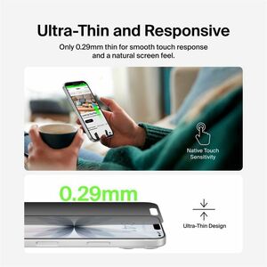 Belkin InvisiGlass Privacy Filter Screen Protector for iPhone 17 / iPhone 16 Pro, Gen 2 Black, Transparent - For OLED iPho