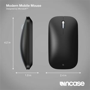 Incase Designed by Microsoft Modern Mobile Mouse - Bluetooth - BlueTrack - Black - Wireless - Scroll Wheel - 2 x AAA Batte