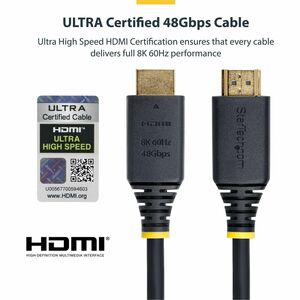 StarTech.com 3m Zertifiziertes Ultra High Speed HDMI Kabel, 8K 60Hz und 4K 120Hz, UHD HDMI 2.1 Kabel mit HDR10+ und eARC, 