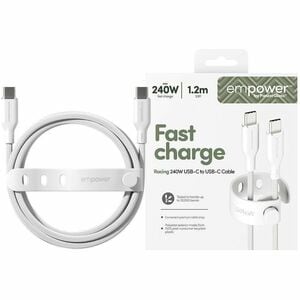 PanzerGlass empower™ by ® Racing 240W USB-C to USB-C Cable | USB 2.0 | 1.2M | Silver White. Product colour: White