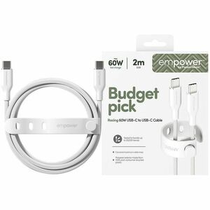 PanzerGlass empower™ by ® Racing 60W USB-C to USB-C Cable | USB 2.0 | 2M | Silver White. Product colour: White