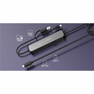 j5create Wormhole Switch JCH422-N USB Hub - USB Type C, USB Type A - 640 MB/s - Tablet, Smartphone, Mouse, Keyboard, Flash