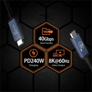 j5create JUC29L08-N 79,25 cm USB4 AV-/Datenkabel - 1 - Cable for Smartphone, Tablet, Notebook, Docking Station, Ladegerät,