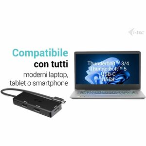 i-tec 3 Port(s) USB Type C Docking Station for Notebook, Monitor - Portable - 3 Displays Supported - 4K, 4K @ 60Hz, 2K @ 1