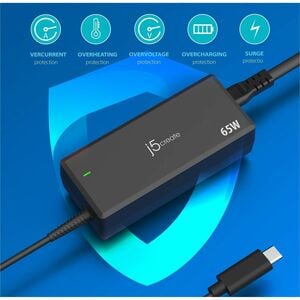 j5create JUP1265-FN 65 W Adaptador de CA - 1 Pack - Adaptador universal - 1 USB Tipo C - para PC Tablet, Smartphone, Noteb