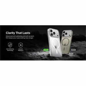 Belkin SheerForce Hülle für Apple iPhone 17 Pro Smartphone - Durchsichtig - Vergilbungsbeständig, Kratzfest, Schlagfest, S
