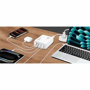 SIIG 100W GaN PD Combo Charger - 3C1A - 100W GaN PD Combo Power Charger - 3C1A - USB-C Charging Station - Portable USB Typ